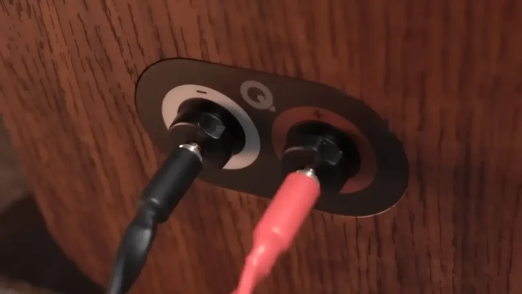 A Closer look of Q Acoustics 3050i terminals in my Q Acoustics 3050i 2025 review