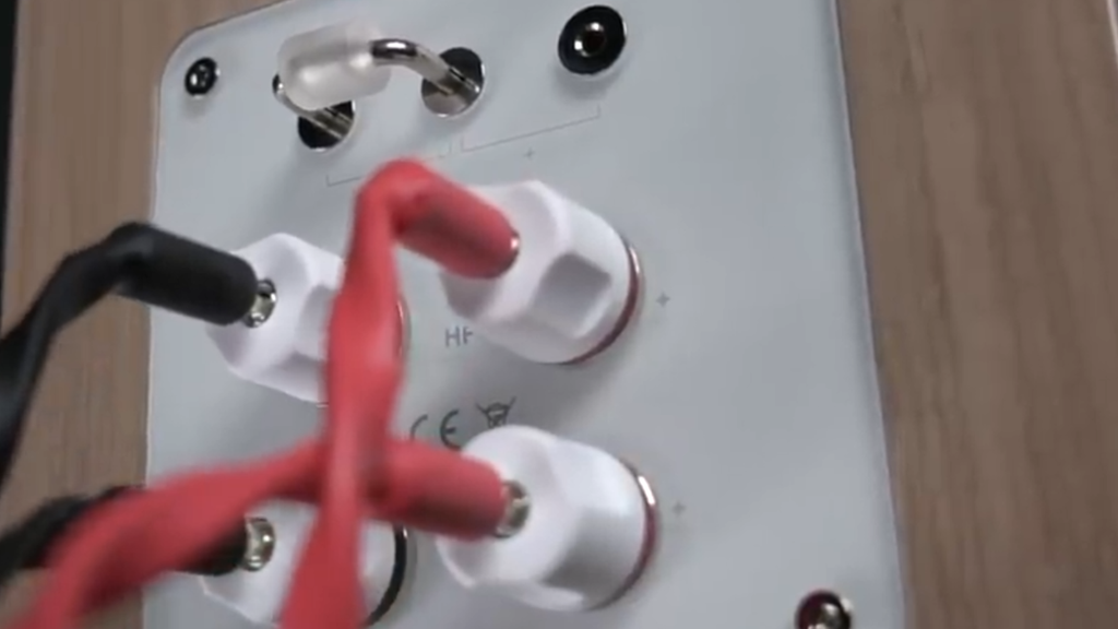 Closer Look of Q Acoustics concept 300 speaker terminals