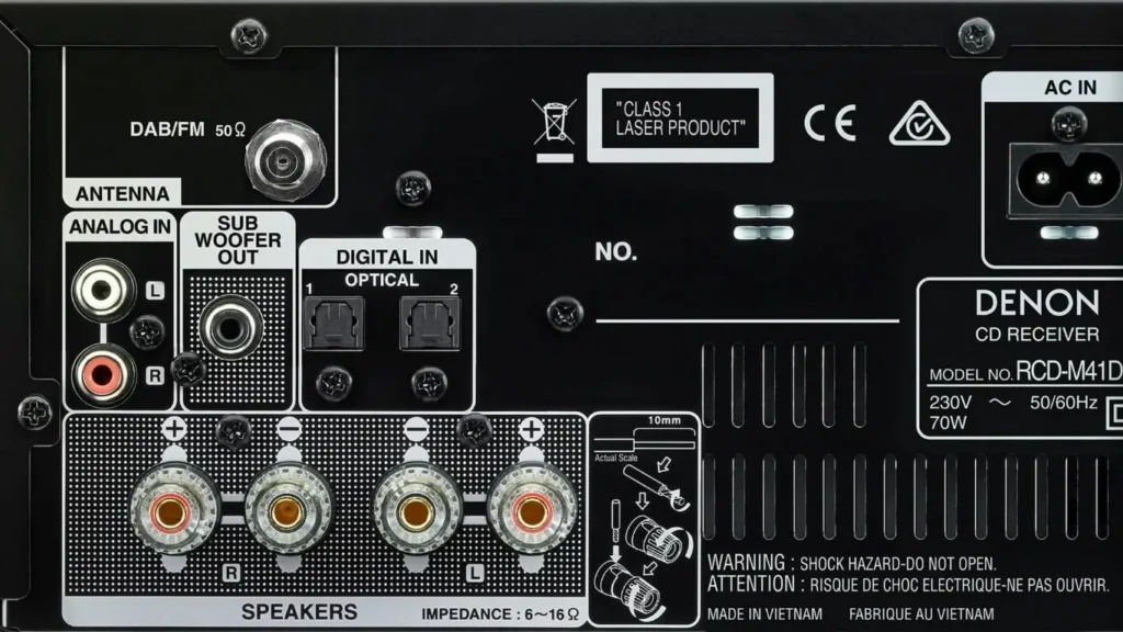 Denon D M41DAB back panel view