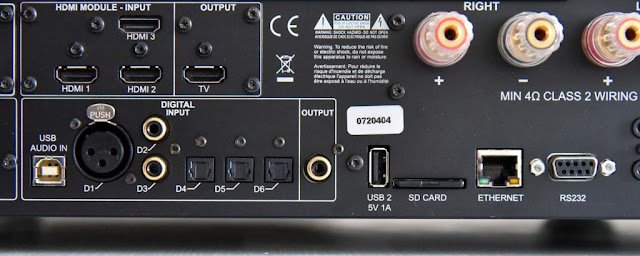 Closer look of Lyngdorf-TDAI-3400 back panel terminals