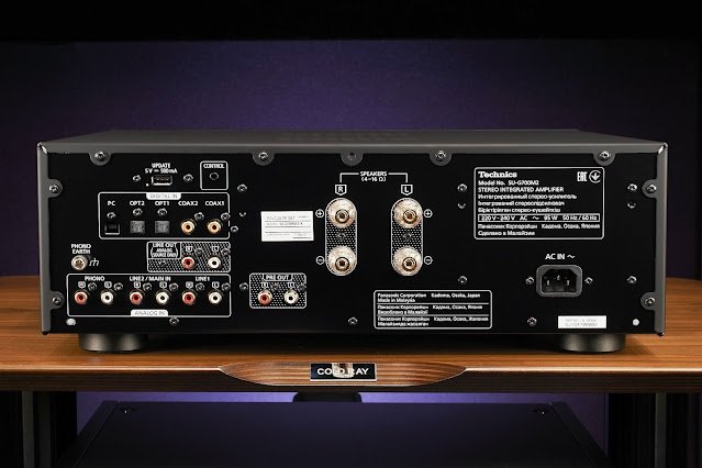 Closer look of back panel of Technics SU-G700M2 Integrated Amplifier