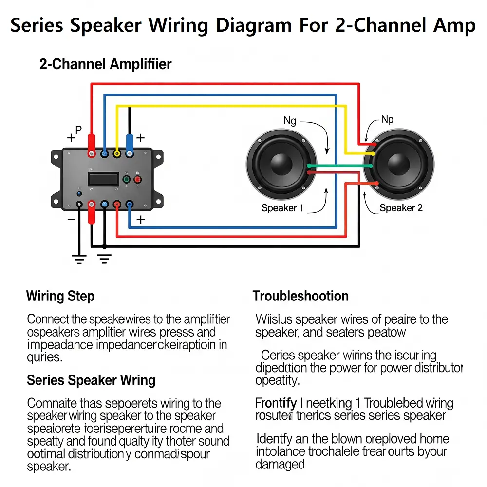 Series speaker wiring diagram for 2-channel amp