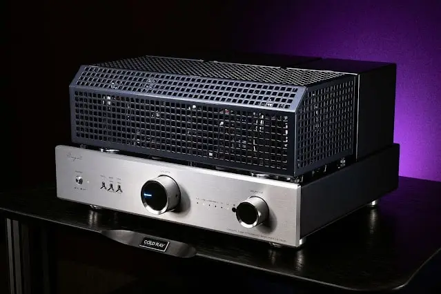 Cayin-CS-150A-Stereo-Amplifier-front-view-with-grill