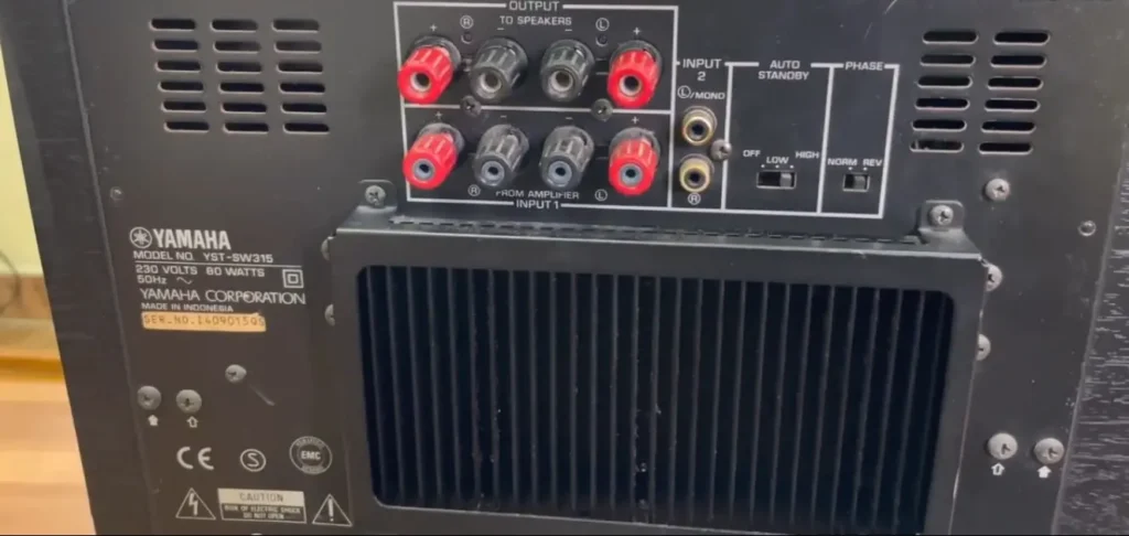 Closer look of Yamaha YST-SW315 Amp plate