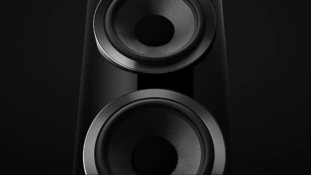 A Close-up look of the dual 10-inch Aerofoil bass drivers of the Bowers & Wilkins 800 D3 in my Bowers & Wilkins 800 D3 review