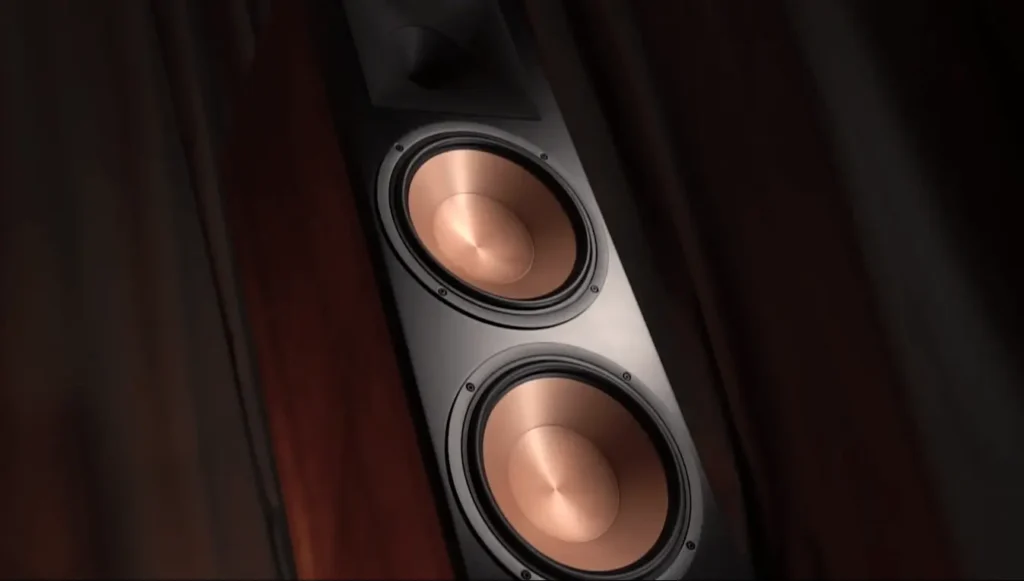 A closer Look of Klipsch RF-7 III of dual copper color Drivers
