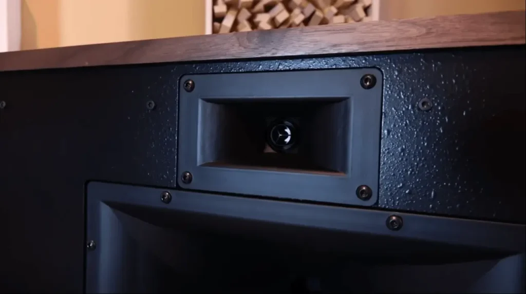 Close-up of the Klipsch Cornwall IV high-frequency horn tweeter. in my Klipsch Cornwall IV  Review