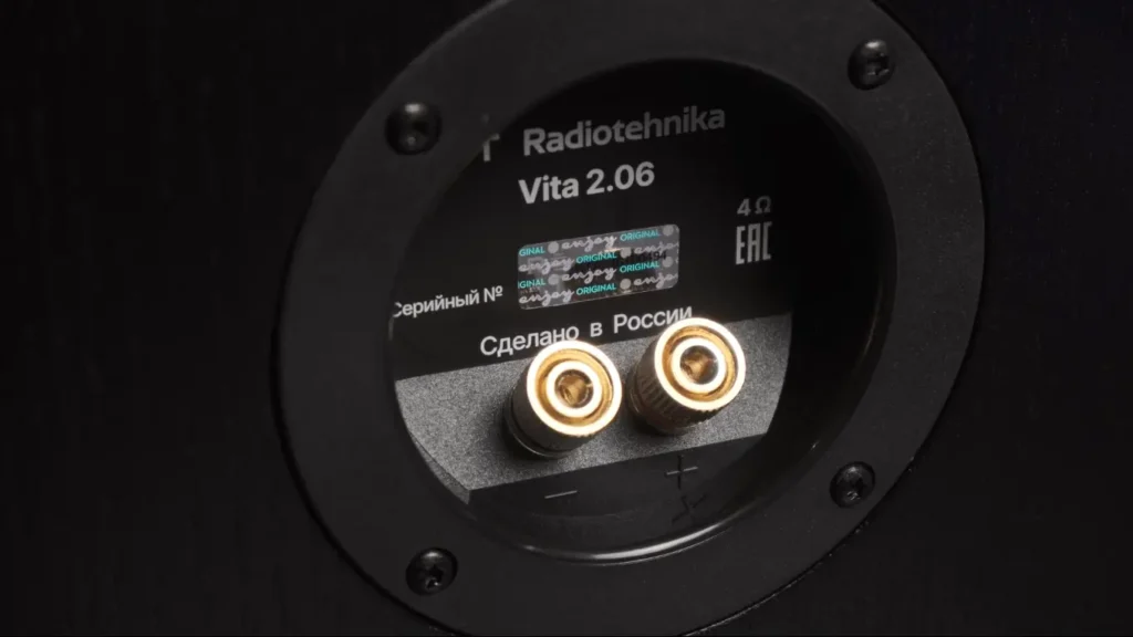 Radiotehnika Vita 2.06 speaker terminals