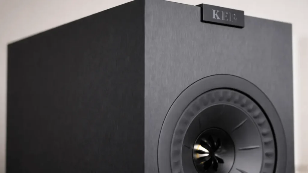 A Closer Look of KEF Q150 driver and logo in my KEF Q150 Review 2025