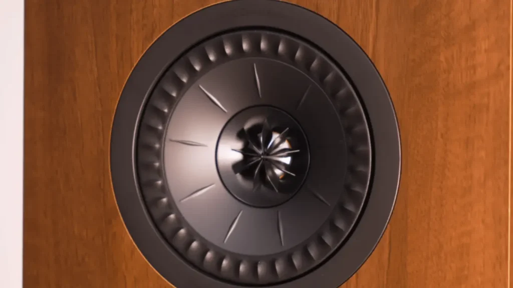 Close-up of the KEF Uni-Q driver with Metamaterial Absorption Technology (MAT)