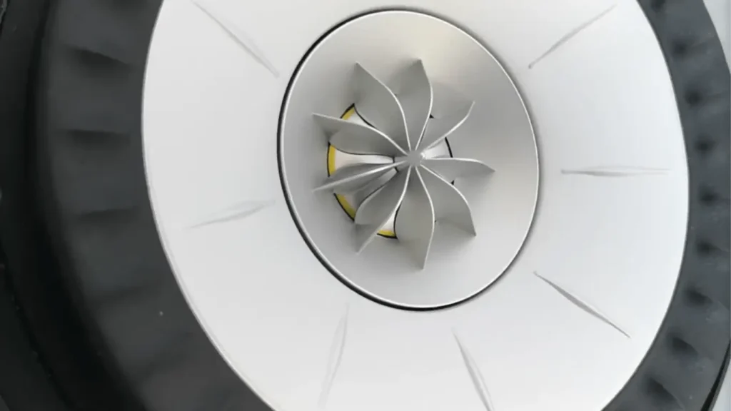 Macro close-up of KEF Uni-Q driver array with centrally mounted tweeter and midrange cone, showcasing precision concentric driver engineering