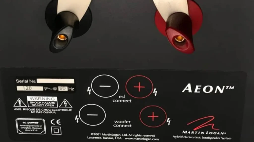 Front Look of MartinLogan Aeon tower speaker Back Panel