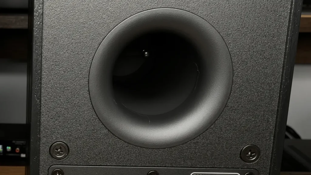 Closer Look to Klipsch R-40PM bass reflex port